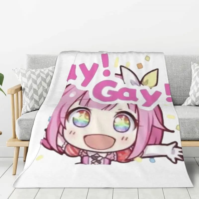 Coperta in pile personalizzata con personaggi anime Gay Otori Emu, calda in flanella, per camera da letto, viaggio, divano e copriletto