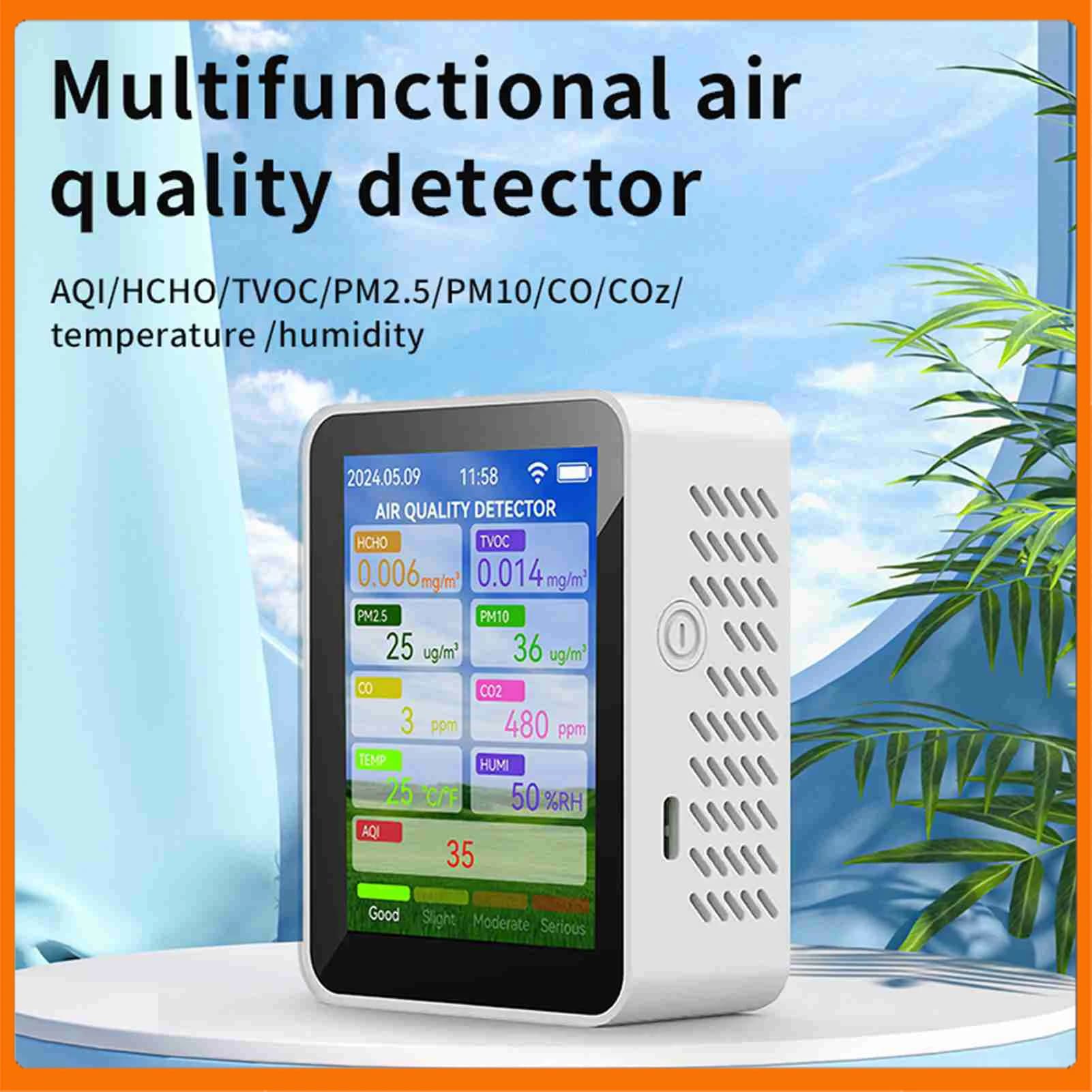 Tuya WiFi Multifunctional Air Quality Meter Household HCHO TVOC Carbon Monoxide CO2 PM2.5 PM10 Tester