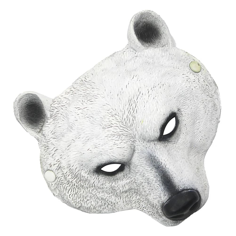 Breathable polar bear mask, realistic look, elastic, adjustable, suitable for Halloween costumes, facial accessory