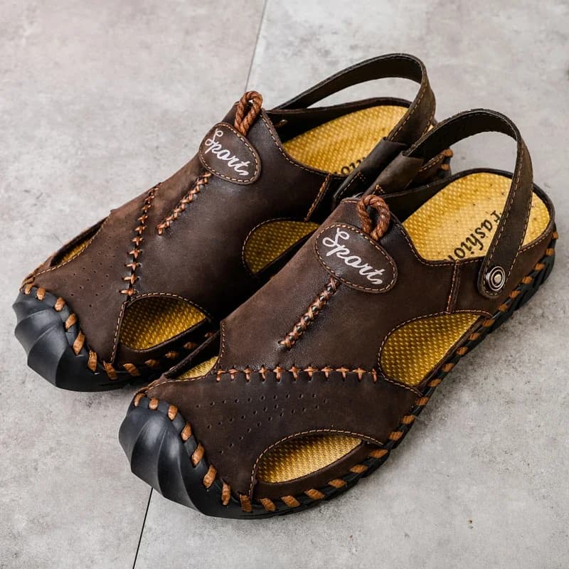 Summer Men's Sandals New Roman Leather Sandals Comfort Pantofola Men's Outdoor Shoes Swimwear Beach Trekking Sandals Men's Water