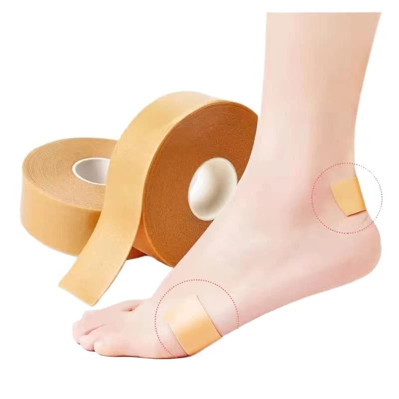 1 rotolo di nastro protettivo multifunzionale per tallone, bende autoadesive, nastro in gesso di gomma, involucro elastico 2,5 cm * 5 m