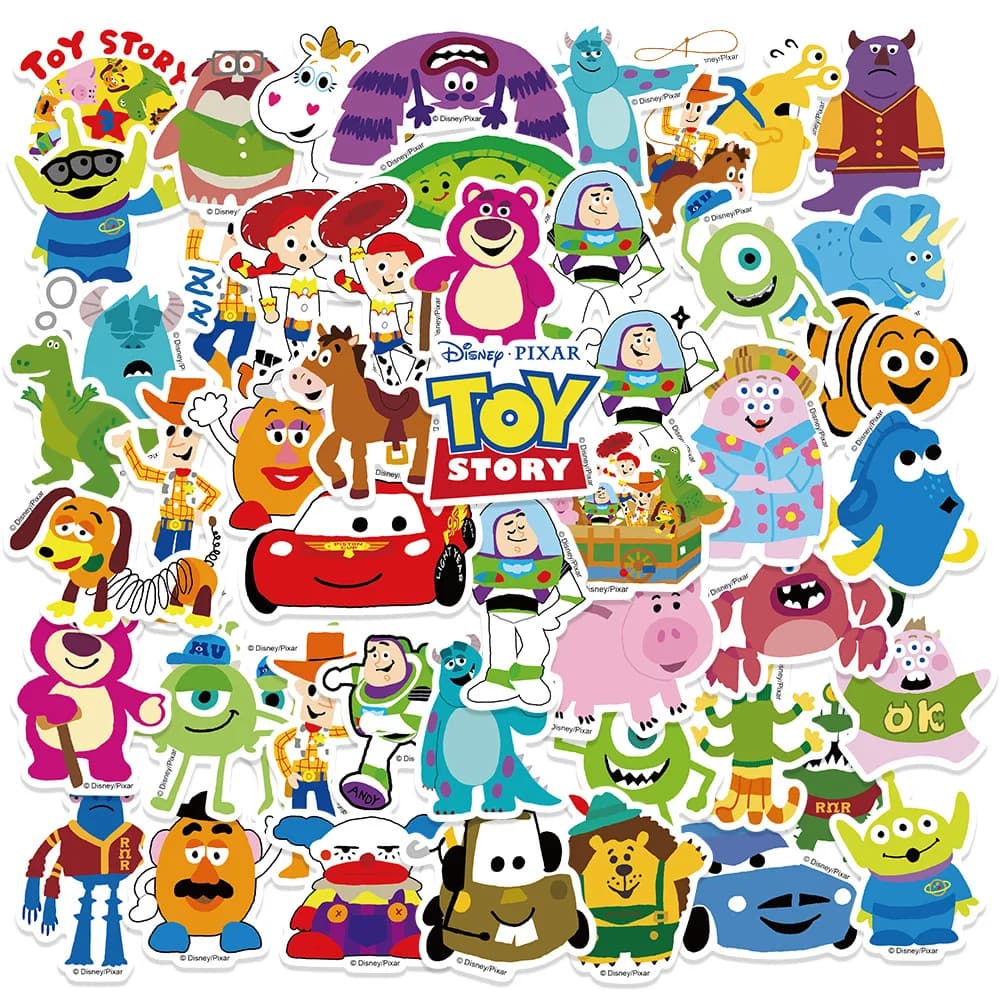 50PCS 8 Sets Kawaii Disney Animation Movie Graffiti Stickers Decoration Luggage Phone Guitar Scrapbook Cup Car Classic Kid Toys