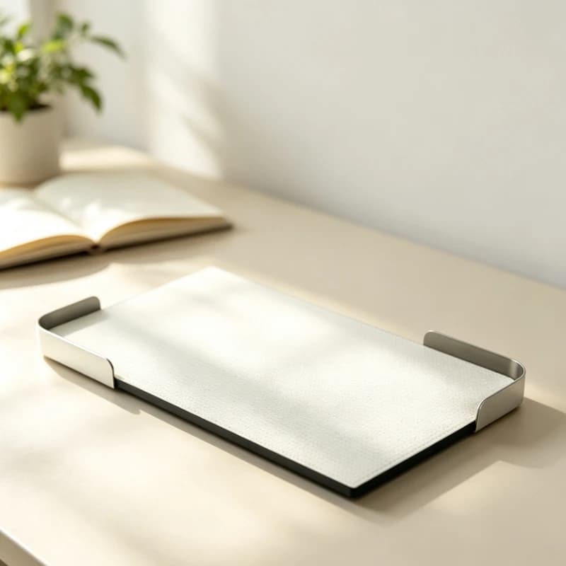 Minimalist Storage Trays Modern Stainless Steel Leather Tray Elegant Desk Organizer Decorative Plates Rectangular Wooden Tray
