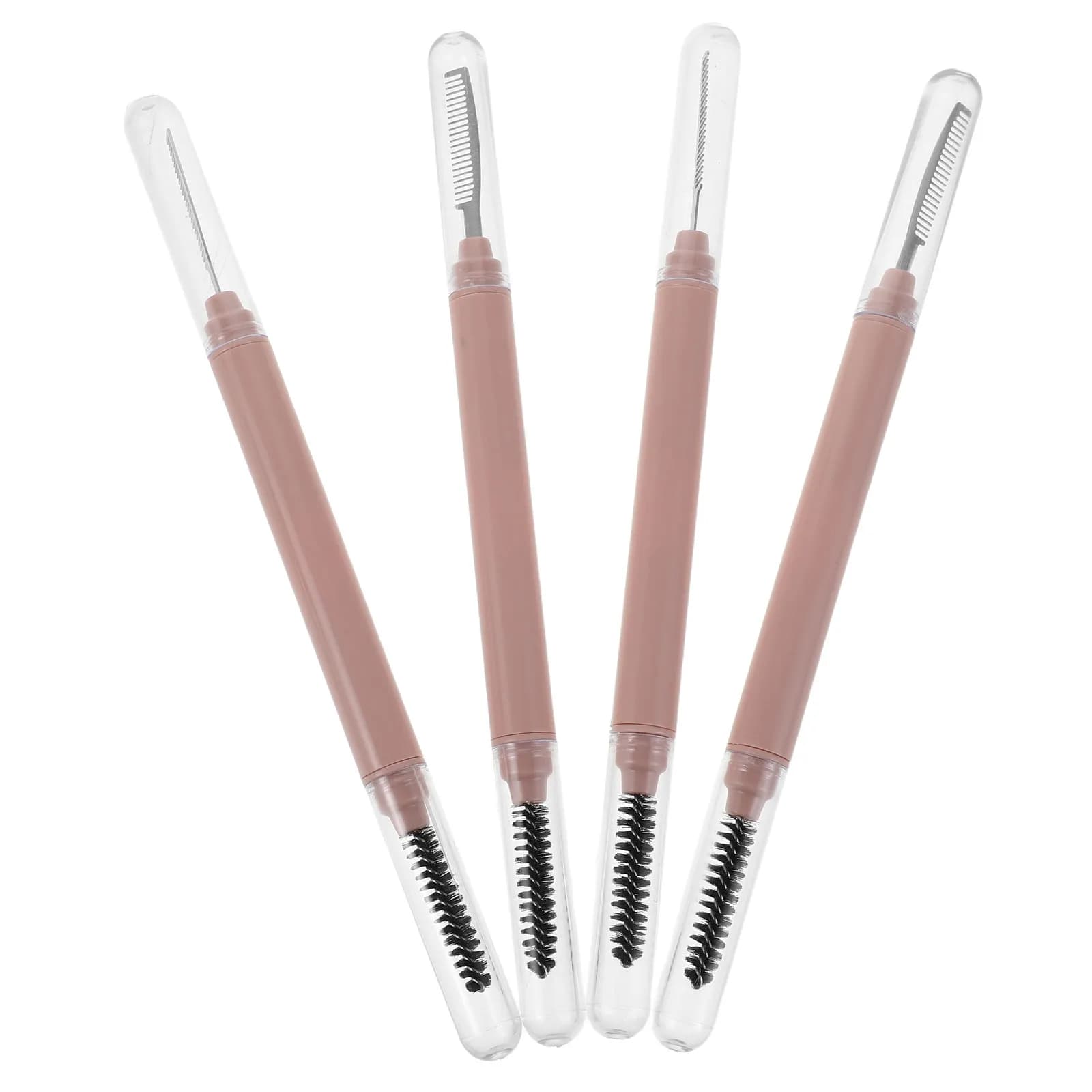Set di 4 Pettini per Ciglia in Acciaio Inox, Separatore per Mascara con Copertura Protettiva, Portatile per Arricciare le Ciglia