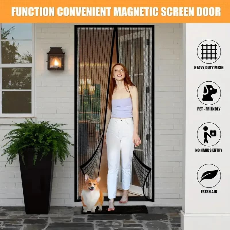 Magnetic Insect Screen Door Curtain Automatic Closing Mosquito Net Door With Self Adhesive Tape No Drilling Summer Window Screen