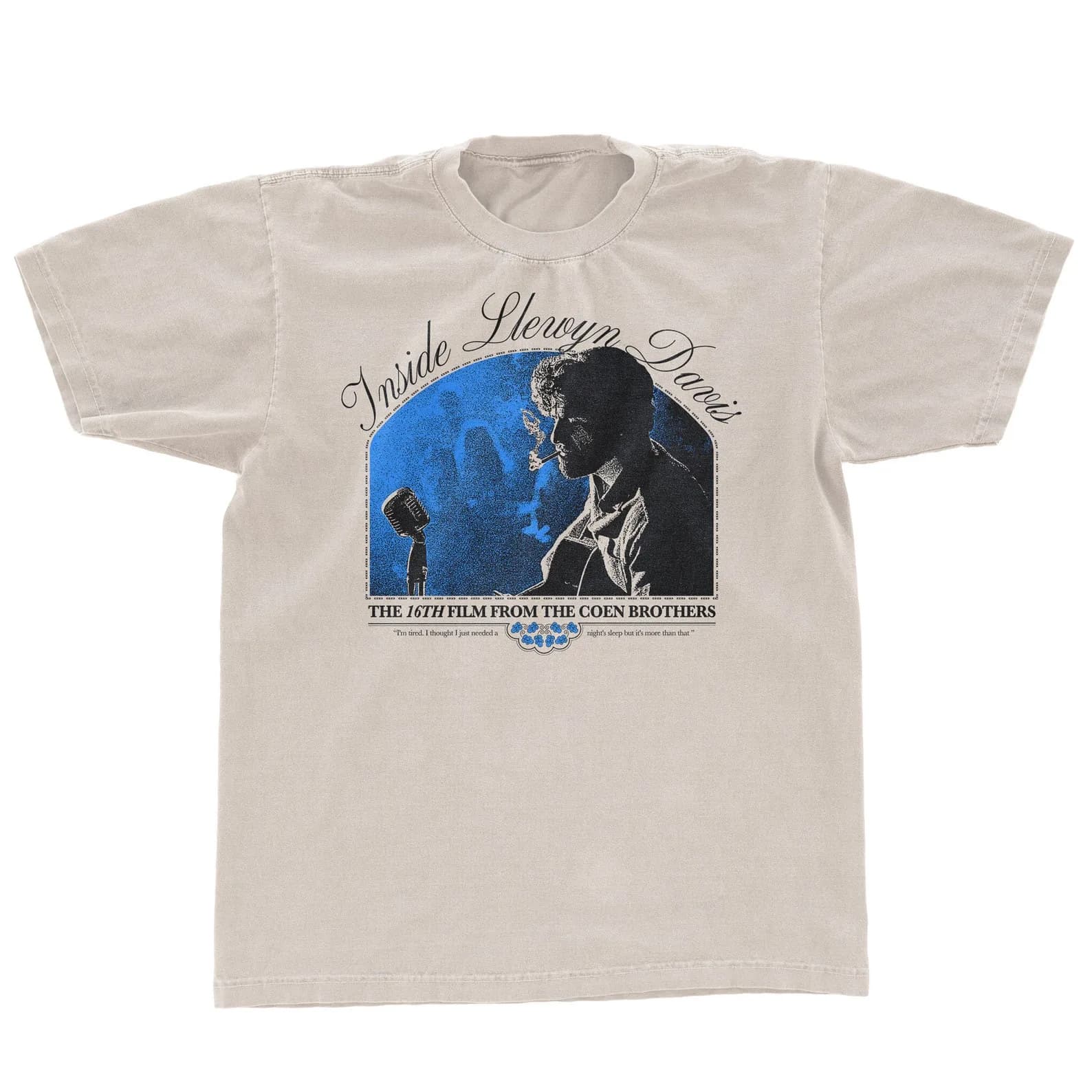 T-shirt vintage Inside Llewyn Davis dei fratelli Coen, maglietta con musica folk di Oscar Isaac