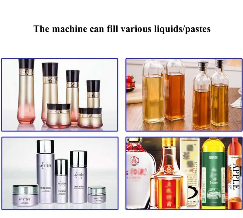 Liquid Paste Filling Machine Honey Pasta Sauce Gel Peanut Butter Cosmetic Cream Manual Bottle Filler