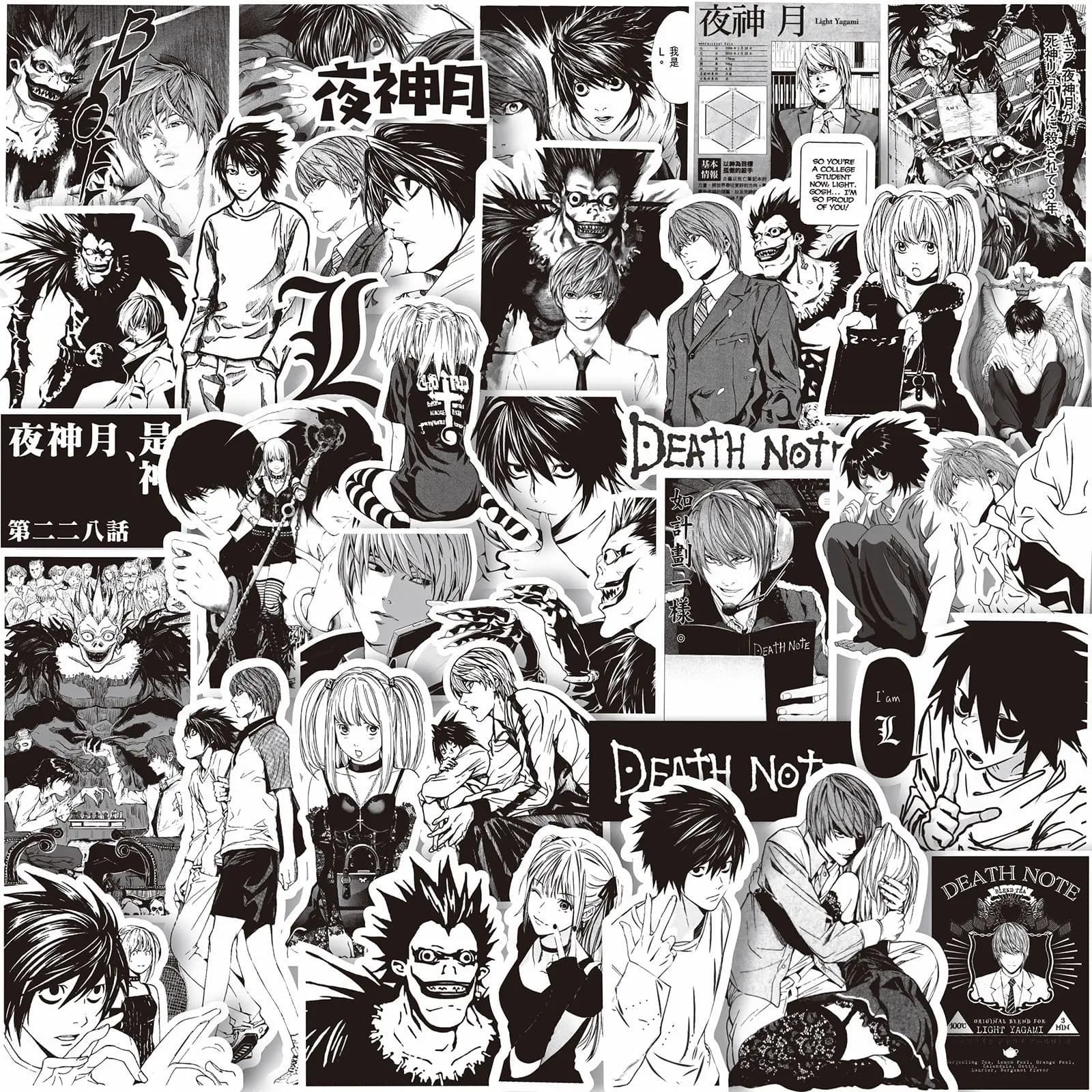 65 pezzi Death Note Cartoon adesivi custodia per telefono notebook skateboard chitarra adesivo impermeabile decorazione forniture giocattolo per bambini