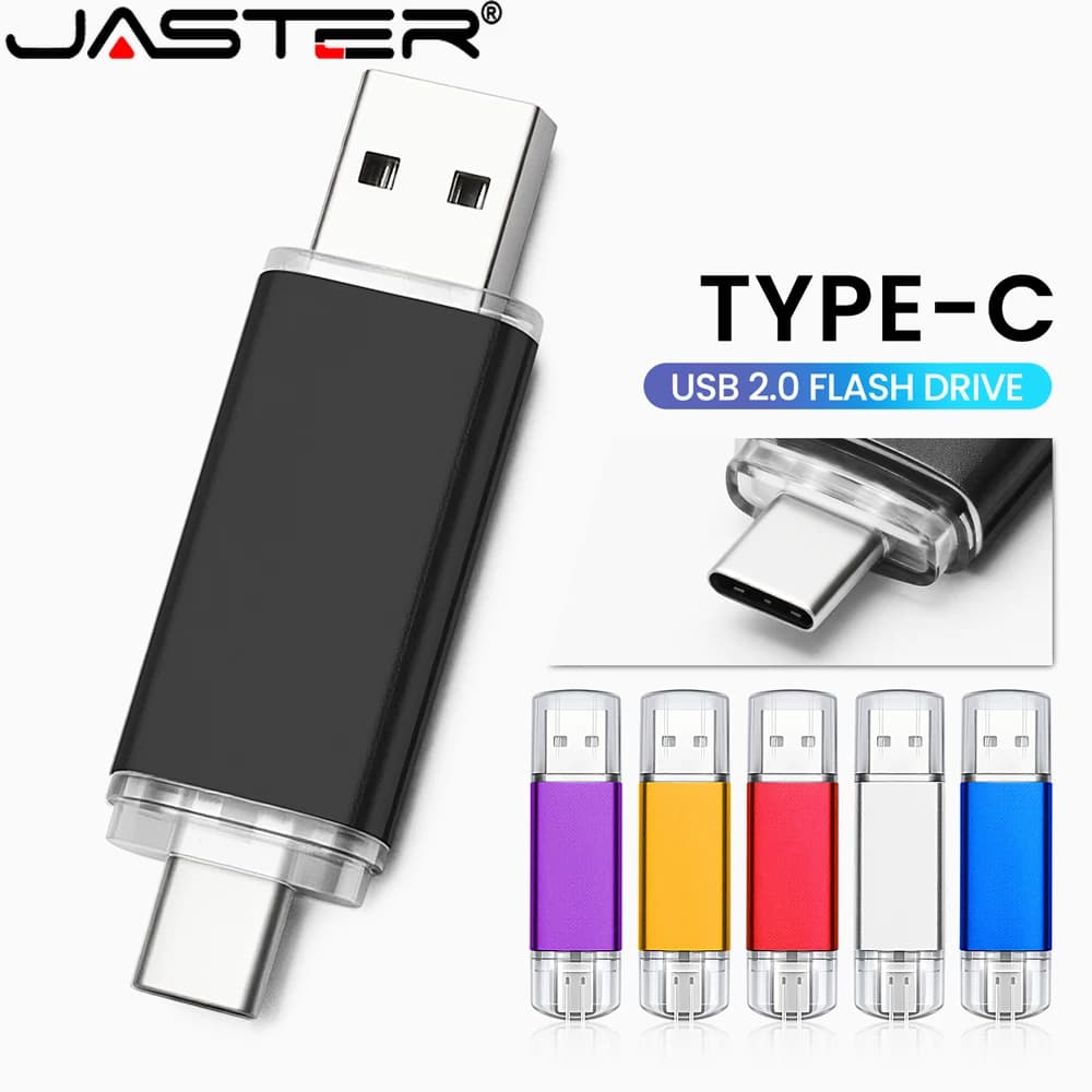 Chiavette USB 2.0 TYPE-C 2in1 da 64GB 32GB, Pen Drive Impermeabile, Memoria USB da 16GB 8GB 4GB, Regalo Aziendale per Laptop
