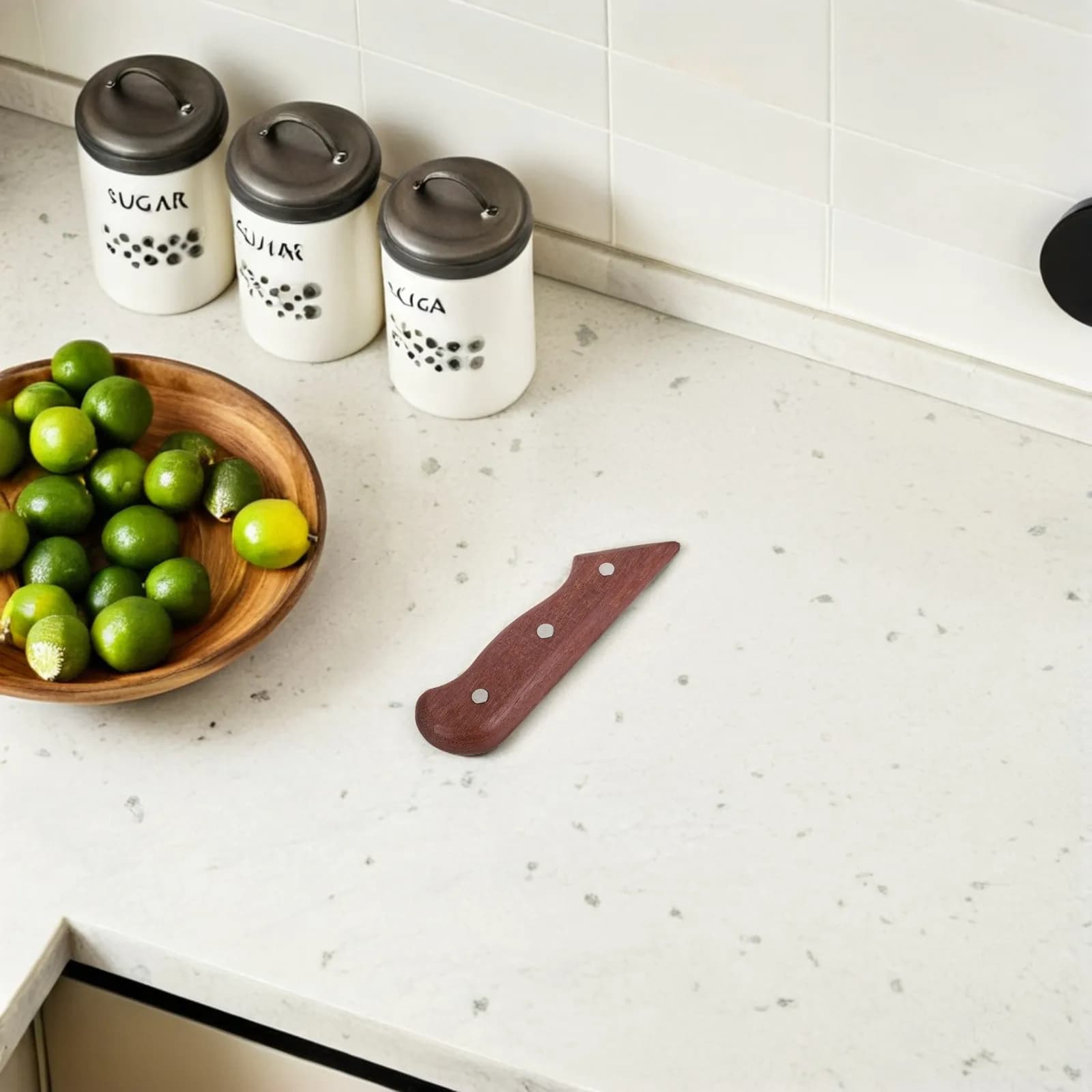 Set di 1 Manico di Ricambio per Coltello da Cucina in Legno, Impugnatura Ergonomica Comoda Antiscivolo per Chef