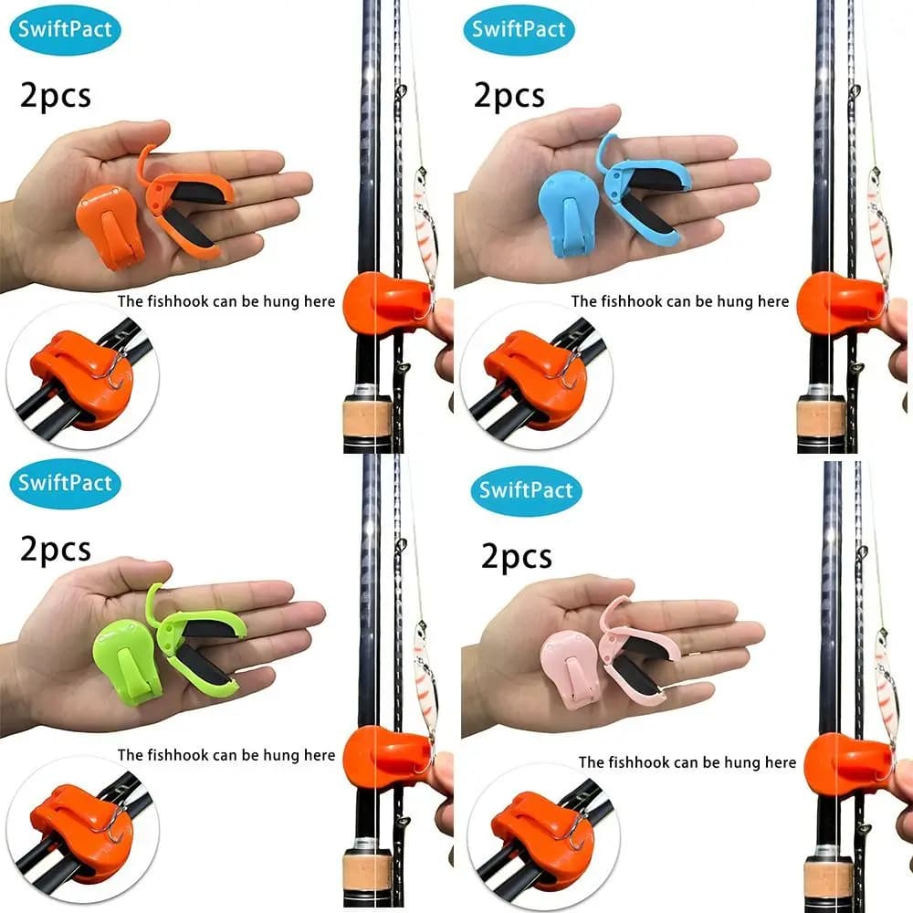 2/4 Pezzi Portacanna da Pesca Multifunzionale dal Design Compatto, Cinghie in Silicone Leggere, Supporto per Canna con 5 Fori