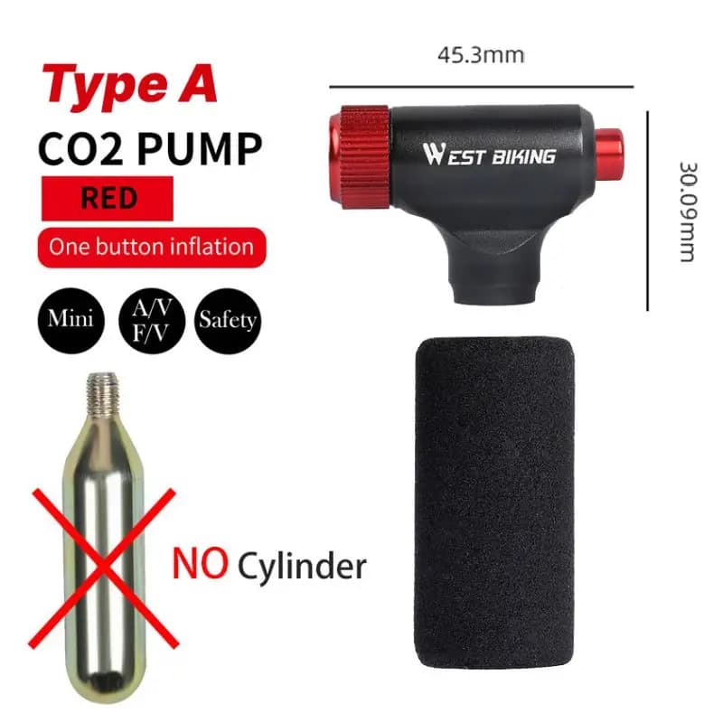 Pompa CO2 pompa bici per bicicletta Schrader Presta adattatore pompa bici gonfiatore tubo pneumatico in alluminio Mini pompa a mano senza cartuccia CO2