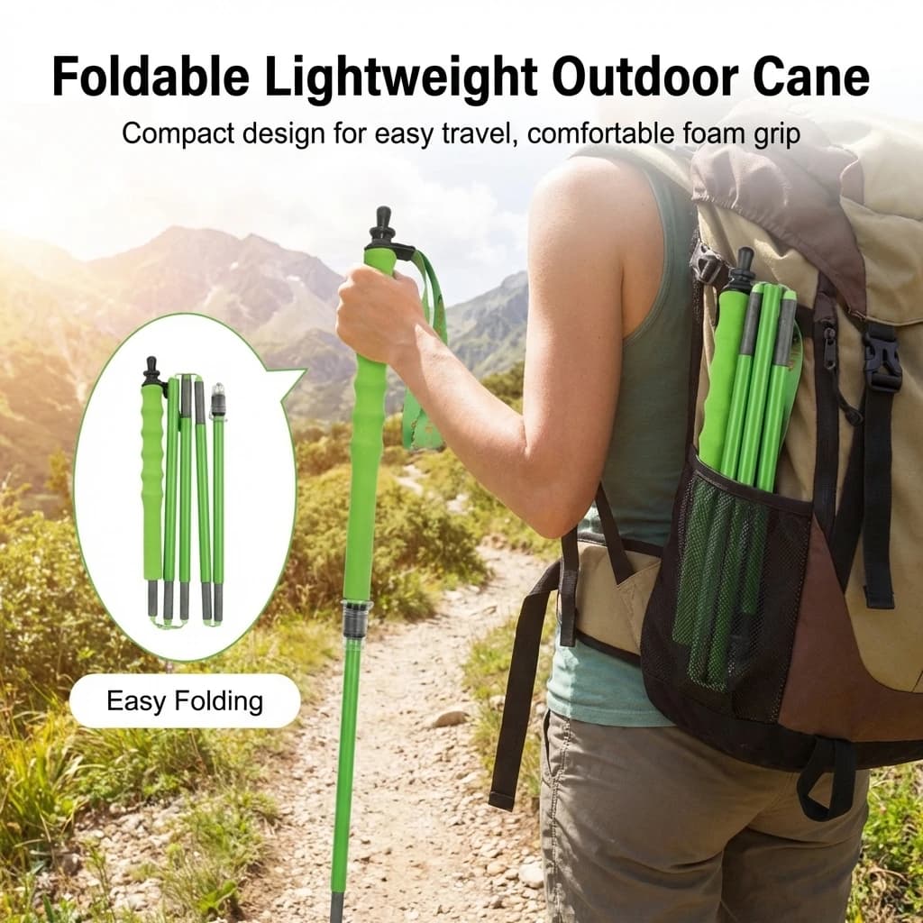 5 Section Trekking Sticks, Carbon Fiber Ultralights, Foldable and Resistant for Camping and Hiking