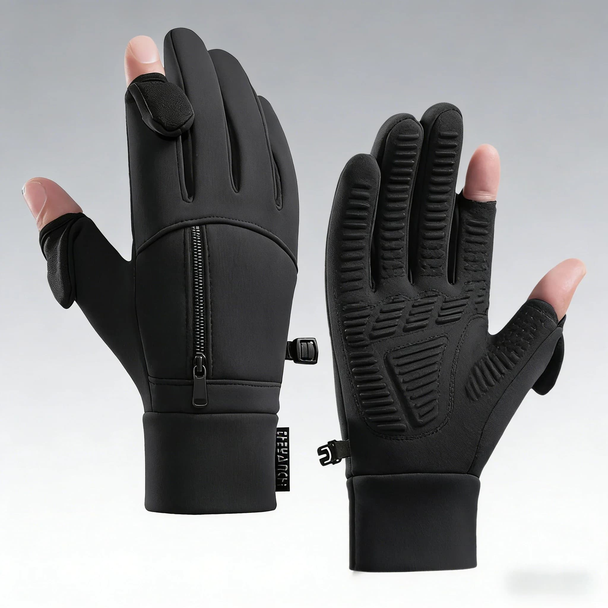 Guanti da ciclismo invernali da uomo Q247, impermeabili, caldi, touch screen in velluto, antivento, per fitness in moto, sport all'aria aperta
