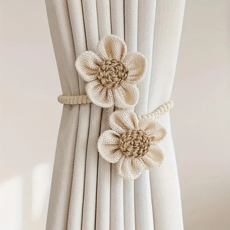 Flowers Without Punching Braided Curtain Straps Tiebacks Decoration DIY Bag
