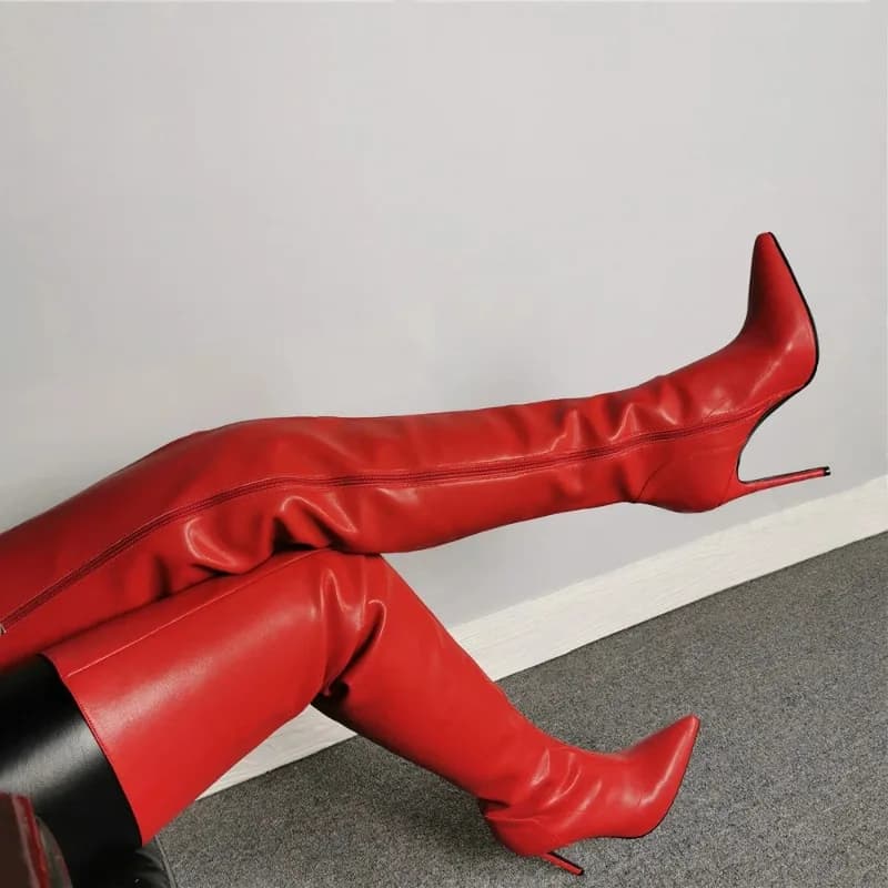 Nuovi Stivali da Donna 2026 Sexy con Punta a Spillo Sopra il Ginocchio, Stivali con Tacco Alto Squisito, Scarpe Firmate, Botas Mujer