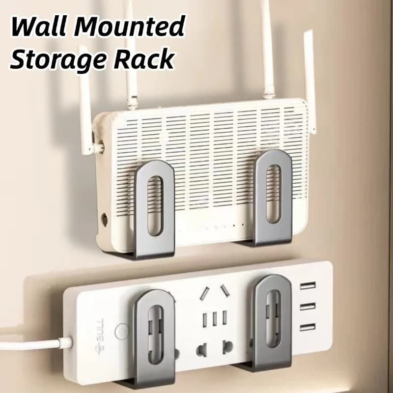 Multi-Purpose Cable Management Shelf Wall-Mounted Router Storage Device Stainless Steel Cutting Board & Pot Lid Rack Storage