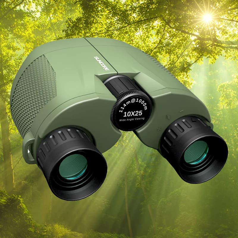 Telescopio binoculare portatile ultra potente con zoom HD 10x25 Visione HD portatile a lungo raggio Caccia Escursionismo Viaggi Campeggio con Tripo