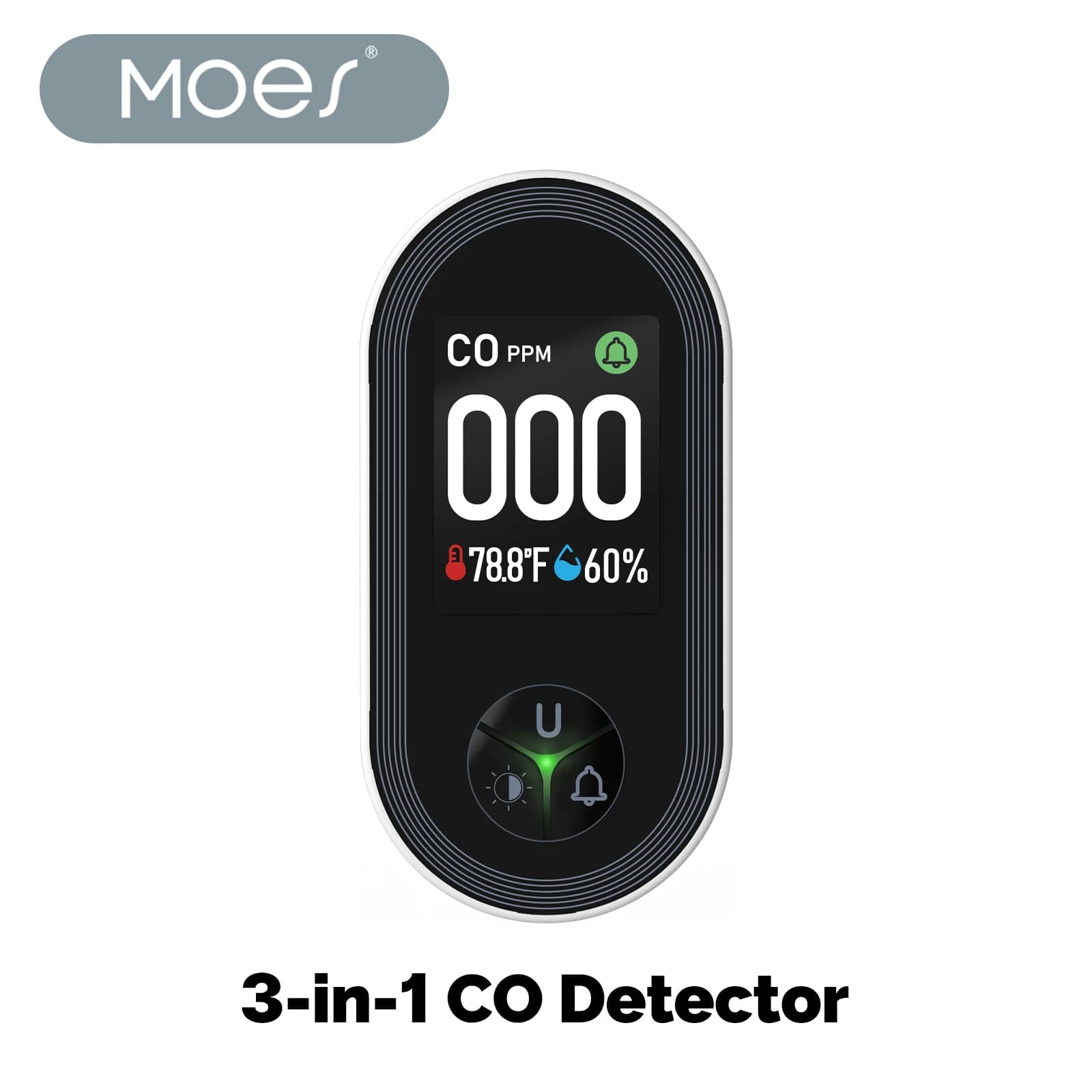 MOES Carbon monoxide detector 3in1 Plug-in display with temperature humidity sensor Integrated monitor CO alarm Sound warning