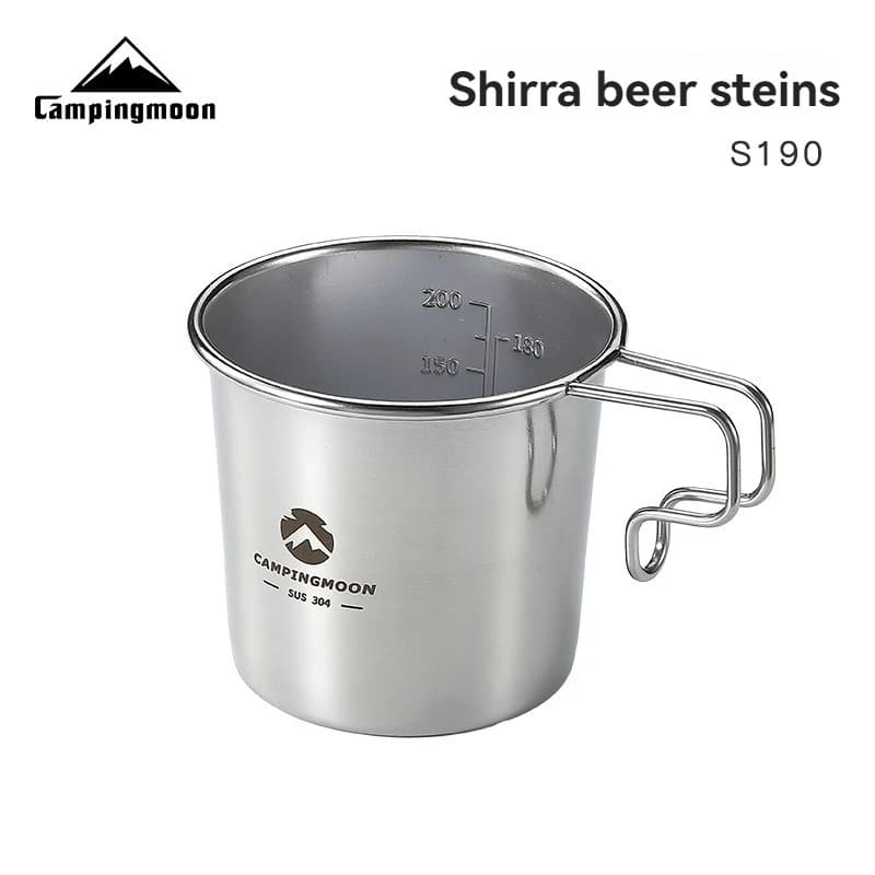 Attrezzatura da campeggio S190 per esterni, tazza da bere in acciaio inossidabile rinforzato, tazza da neve portatile, tazza da birra