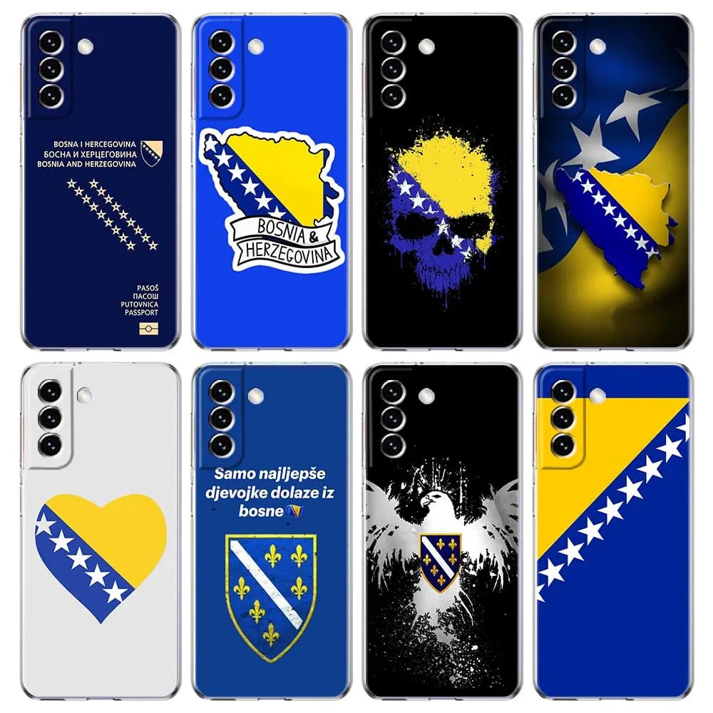 Custodia per telefono per Samsung Galaxy S25 S24 S23 FE S22 Ultra S20 S21 5G S10 S9 Plus S10E Cover morbida Bosnia ed Erzegovina Passaporto