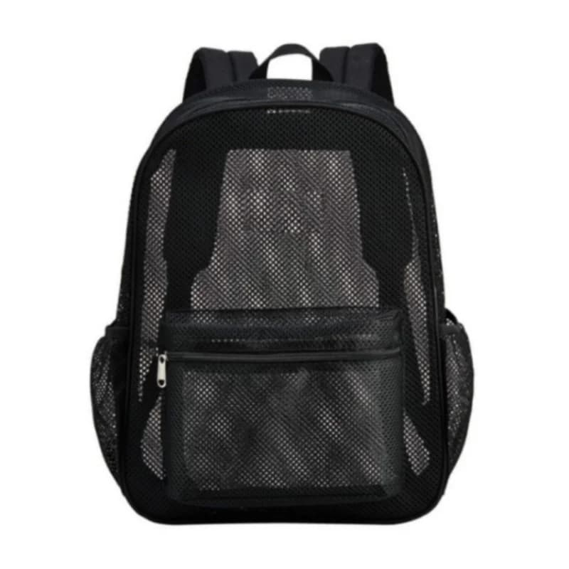 Backpack Medium Capacity Breathable Hollow Mesh Fabric Adjustable Straps Outdoor Travel Women Casual Lightweight
