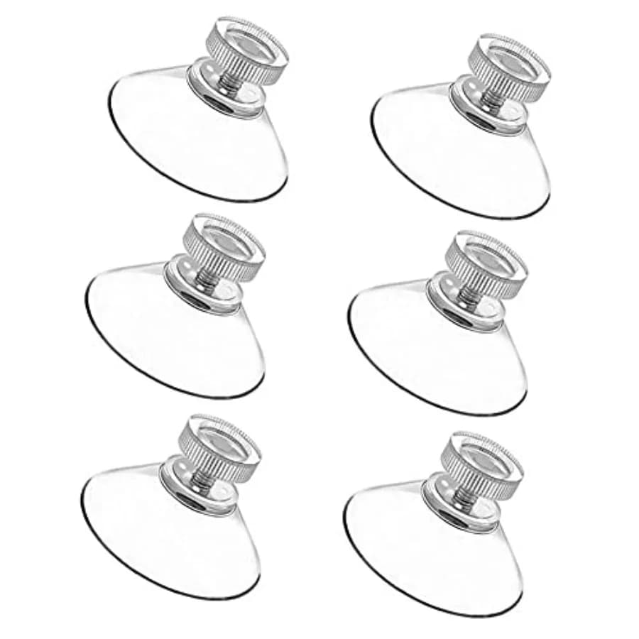 6pcs Suction Cup Glass Suction Pads 41mm Clear PVC Plastic Sucker Pads Without Hooks Extra Strong Adhesive Suction Holder