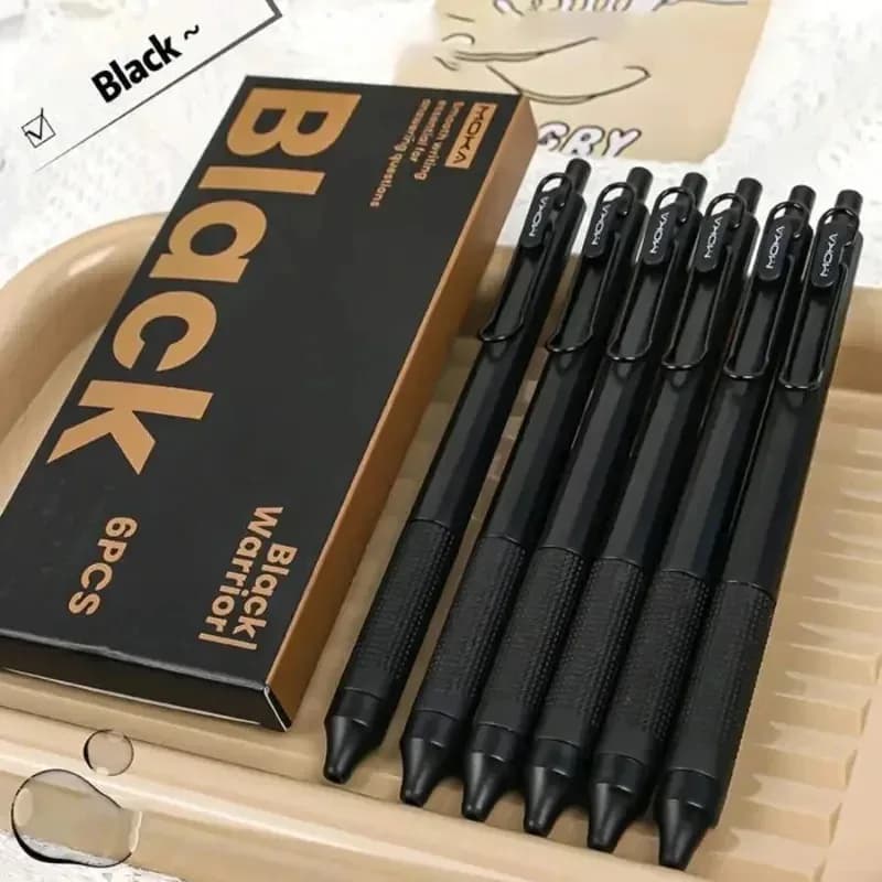 Set di 6 Penne Gel Retrattili, Scrittura Fluida, Punta Fine 0.5mm, Inchiostro Antimacchia ad Asciugatura Rapida, Penne Gel Portatili ST, Regalo
