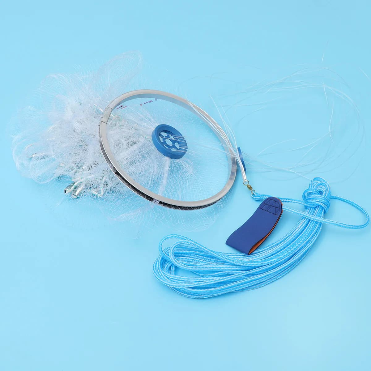 24M Rete da pesca con scarico a mano Trappola a rete Esca pieghevole Rete portatile in nylon ad alta precisione Acqua salata a 360 gradi