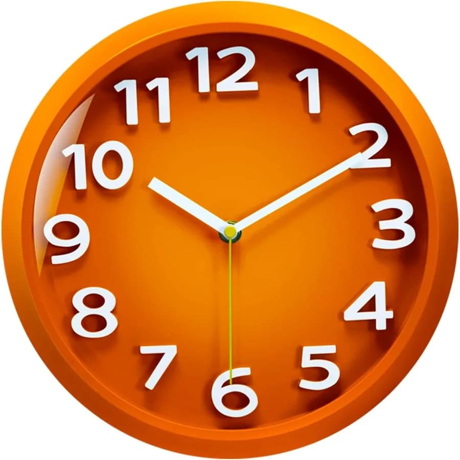 Orologi da parete a batteria 11 pollici silenzioso senza ticchettio numeri 3D orologio Alog di facile lettura con 2 ganci orologi in vetro HD premium fo