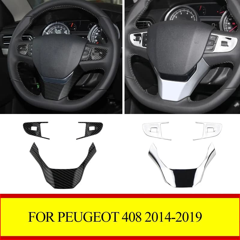 ABS Wheel Covers Chromed with Decorative Inserts Luccicanti for Peugeot 408 2014-2019, Accessories Interior Cars