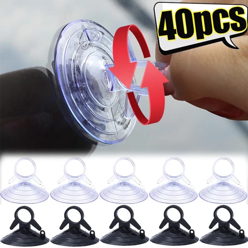 40 ~ 10 pezzi ventosa per parasole per auto supporto per vetro per finestra in PVC trasparente gancio a ventosa di ricambio per visiera parasole automatica clip fissa di fissaggio