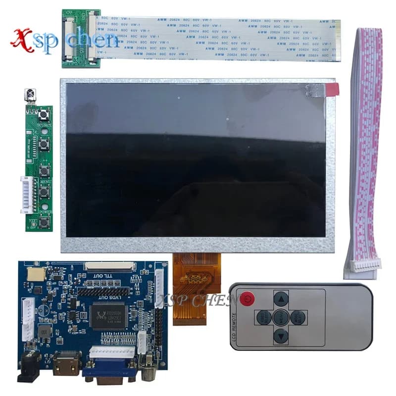 Il trasporto Libero 7 Pollici 1024*600 Schermo LCD TFT Display Driver Scheda di Controllo HDMI VGA 2AV per Latpanda, Raspberry Pi Banana Pi