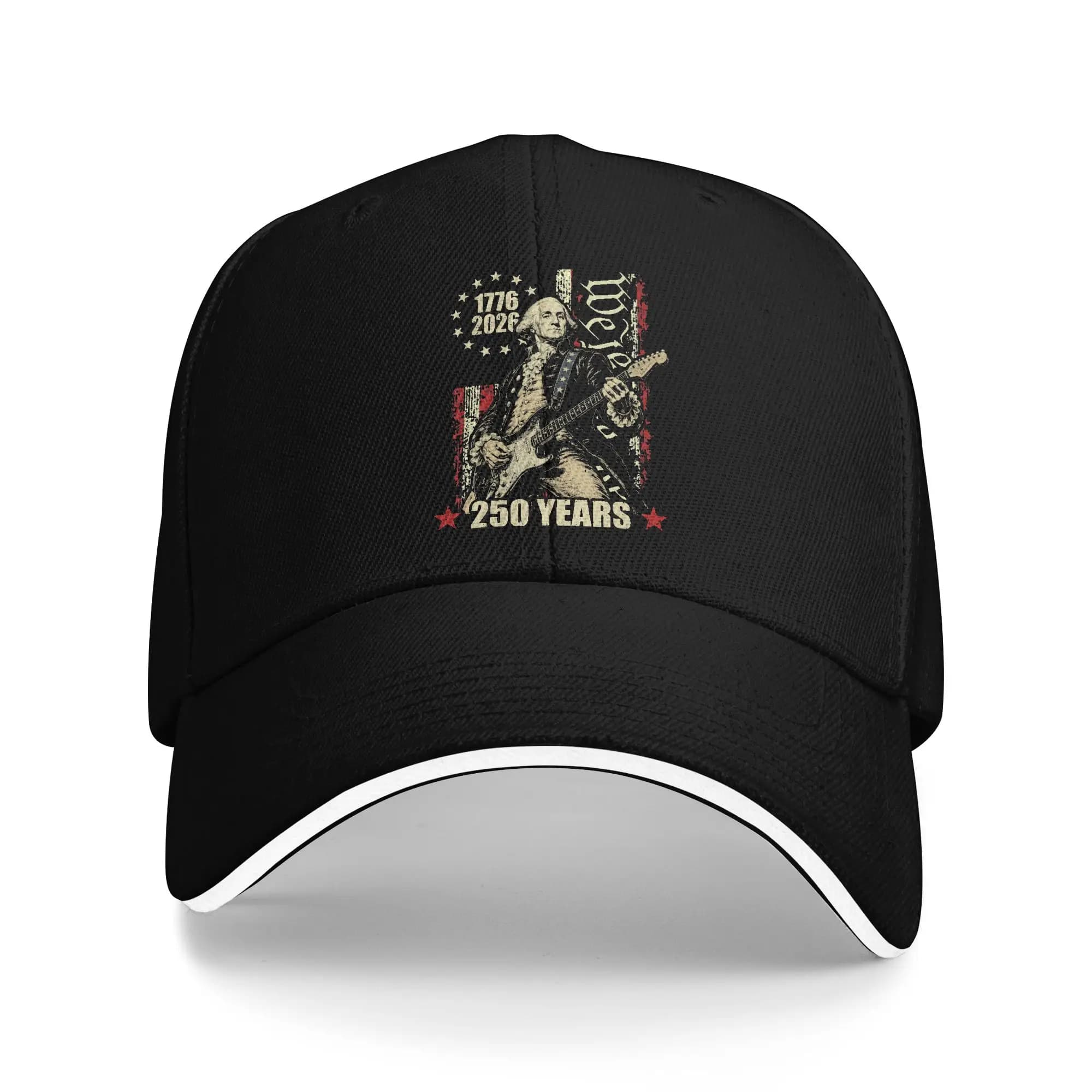 Cappellino da Baseball Unisex Hip Hop con Visiera Parasole, Regalo per il 4 Luglio, 250 Anni di George Washington, Bandiera Americana 1776-2026