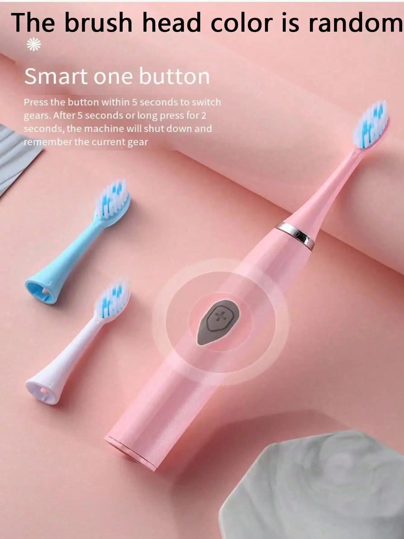 Set of adult automatic toothbrushes, electric toothbrush suitable for domestic or travel use, random head color