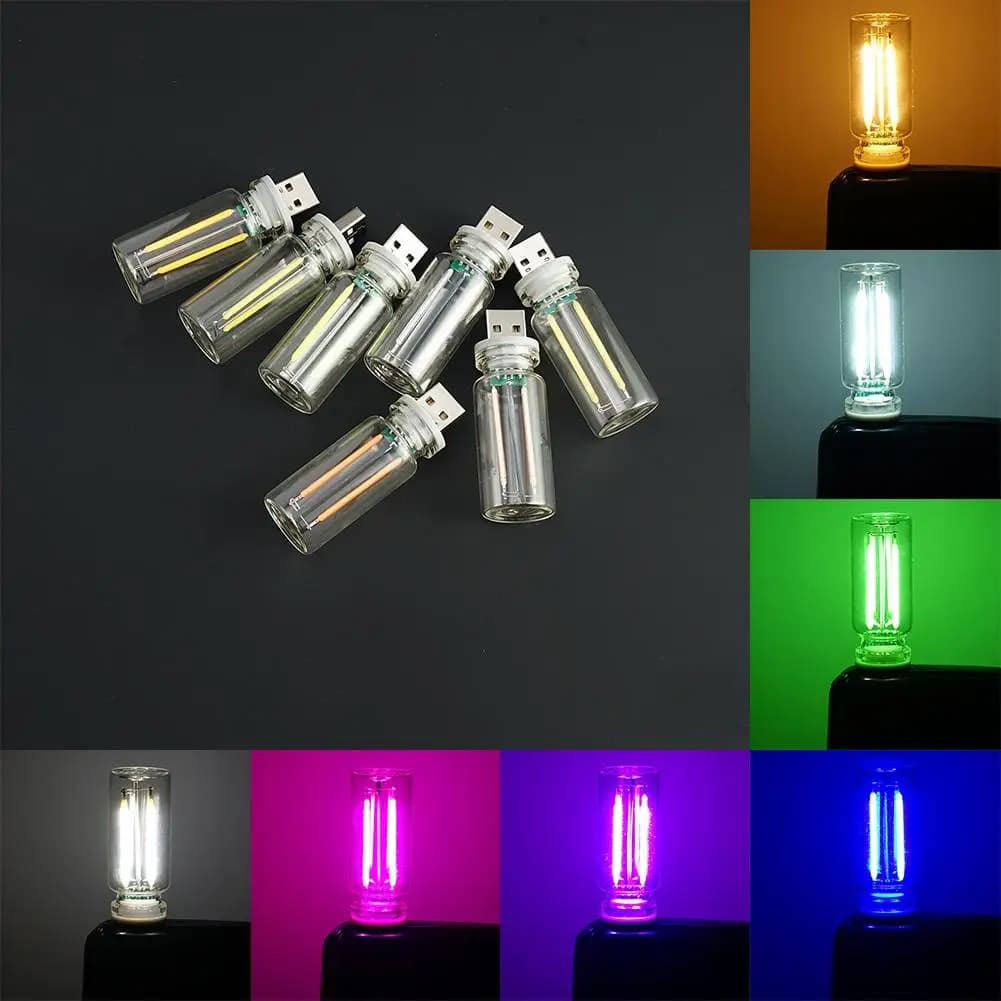 1 pz luce notturna USB per auto controllo touch lampada a filamento LED dimmerabile USB Plug and Play luce decorativa per atmosfera per camera da letto dell'auto