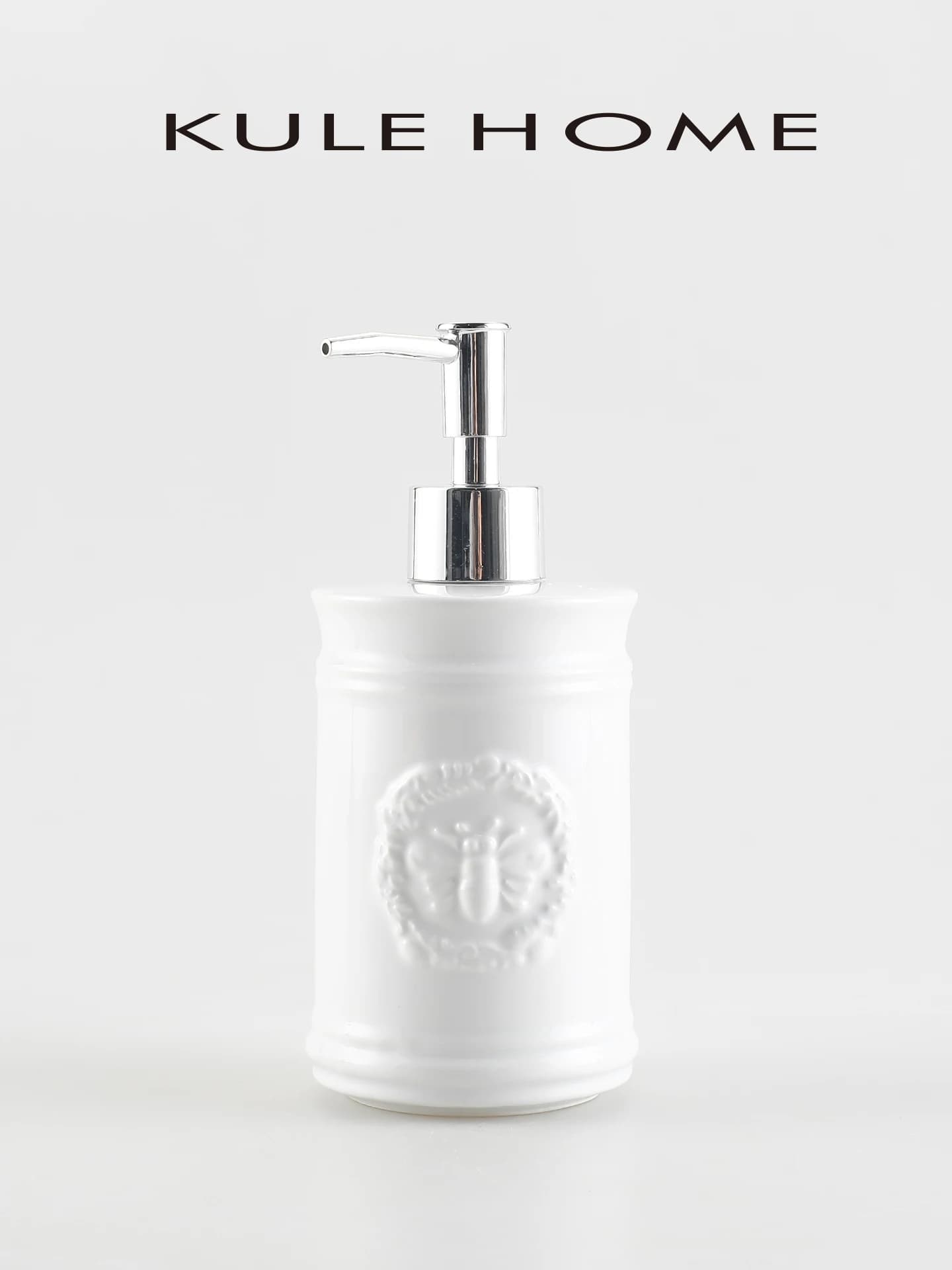 Dispenser di Sapone Liquido in Ceramica KULE HOME, Bottiglia per Crema Stile Nordico per Hotel e Villa, Contenitore per Igienizzante a Pressione, Decorazione per la Casa