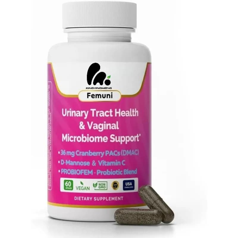 Probiotic blend of 36 mg red blueberries, D-mannose urinary supplement and vitamin C -60 capsules