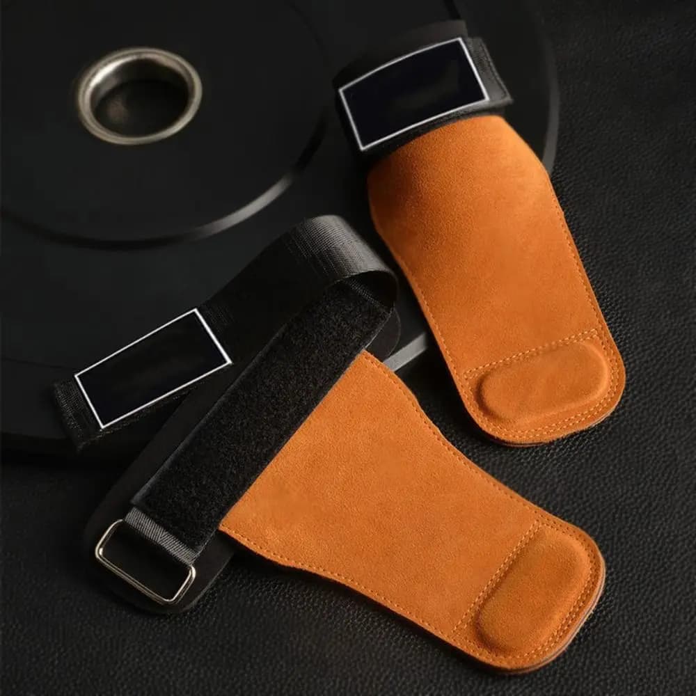 Bearings Gymnastic Gloves in cow leather Double strap anti-slip for shearing Palm Protective Belt Weight Lift Gloves Bench