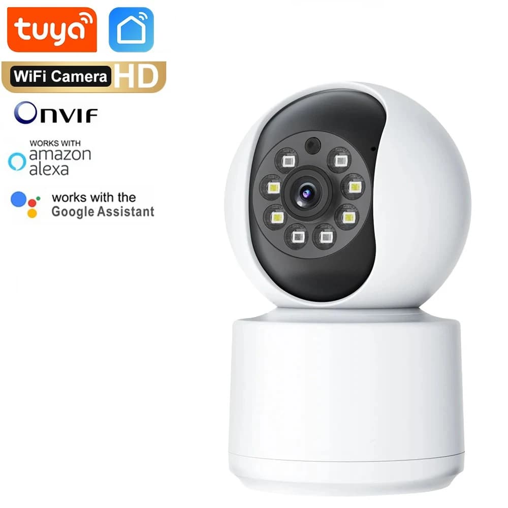 Telecamera IP WiFi per Interni, App Tuya Smart Life, Sorveglianza Wireless con Tracciamento Automatico, Sicurezza Domestica, Monitoraggio Bambini e Animali