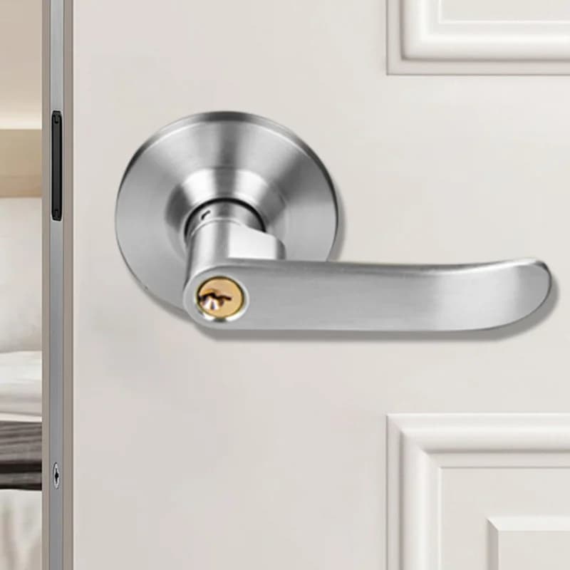 Maniglia per porta interna in acciaio inossidabile con 3 chiavi, pomello di ricambio per porta di sicurezza, per ferramenta di mobili per casa e ufficio