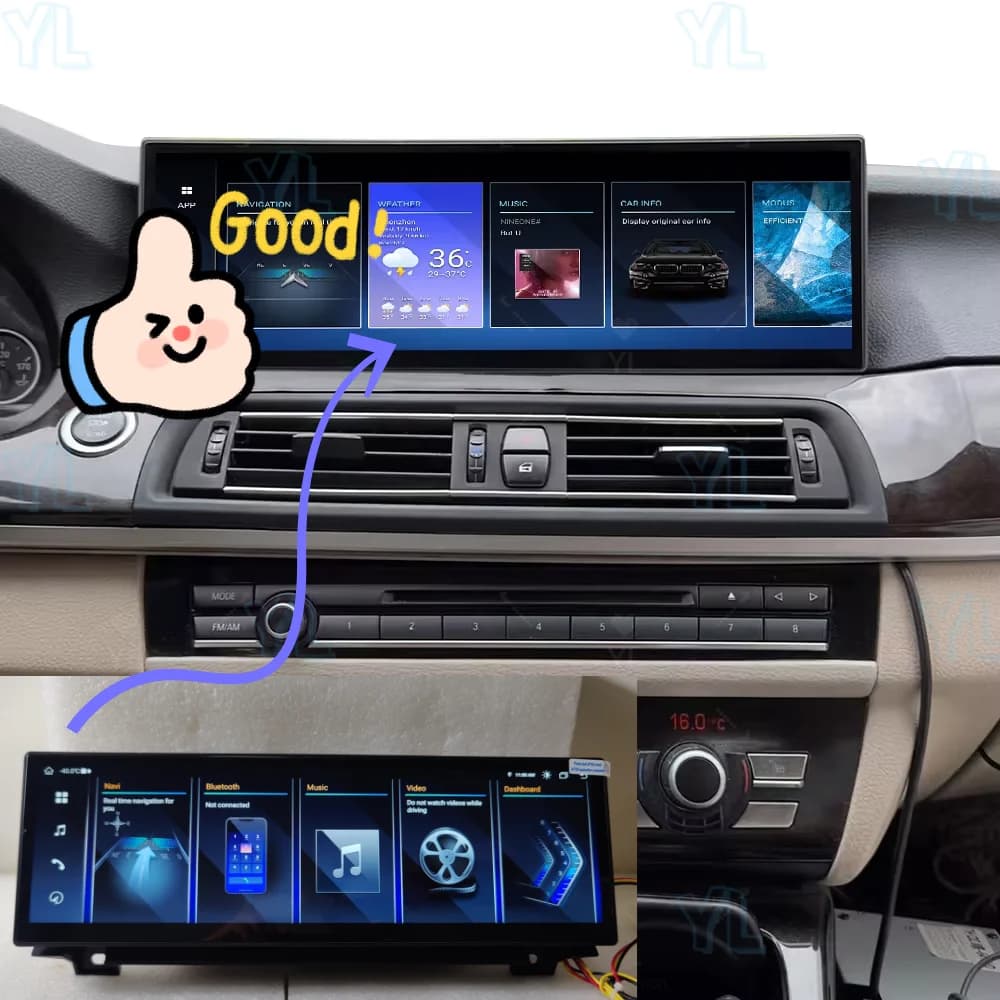 New 14.9 Inch Carplay For BMW 5 Series F10 F11 F18 2011-2017 CIC NBT System RHD LHD BT5.0 Car Radio Stereo GPS Multimedia Player