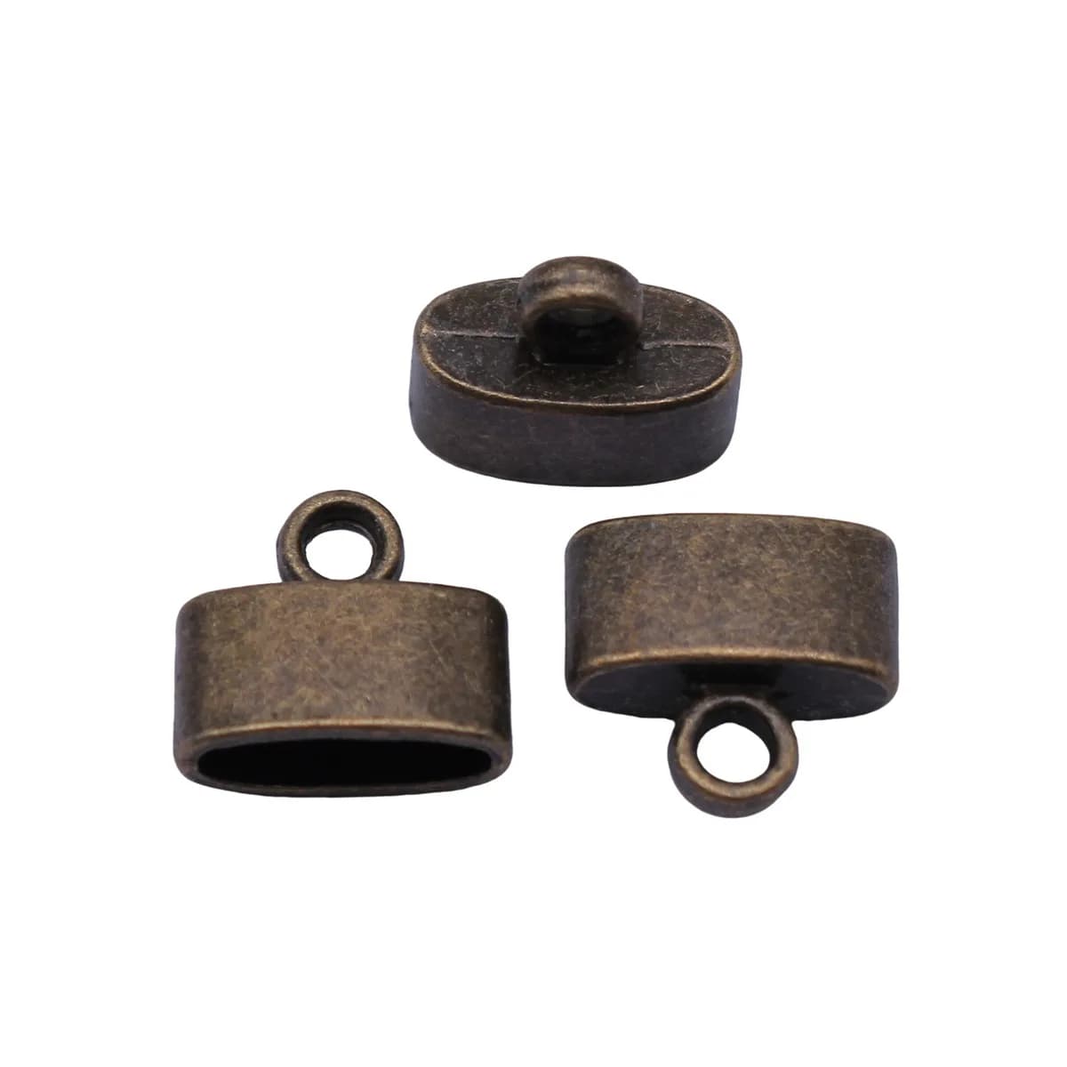 Metal Cord End Stopper Cord Lock Clasp Fastener With Loops DIY Leather Bracelet Jewelry Making Supplies