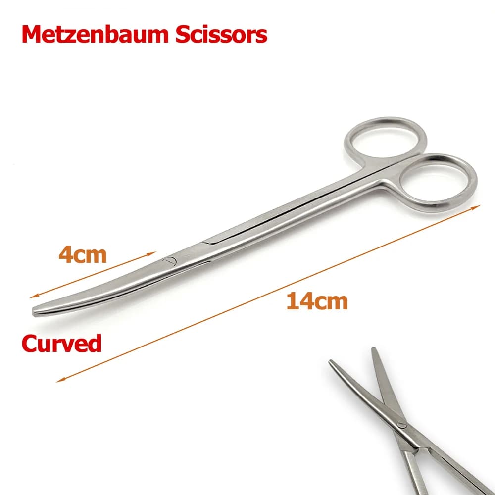 Forbici curve Tc Metzenbaum da 14 cm Aumenta la precisione nella chirurgia dell'intonaco Taglio delicato dei tessuti Punte strette smussate Ideale per la chirurgia