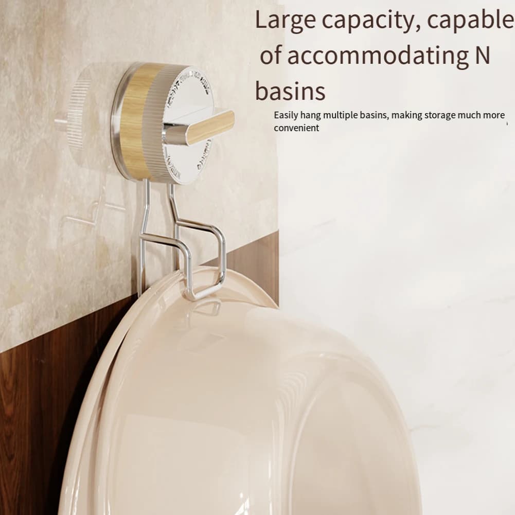 1 Pc Hook Stainless Steel Suction Cup Basin Hook: Space-Saving Installation Home Storage Organization Home Improvement Part