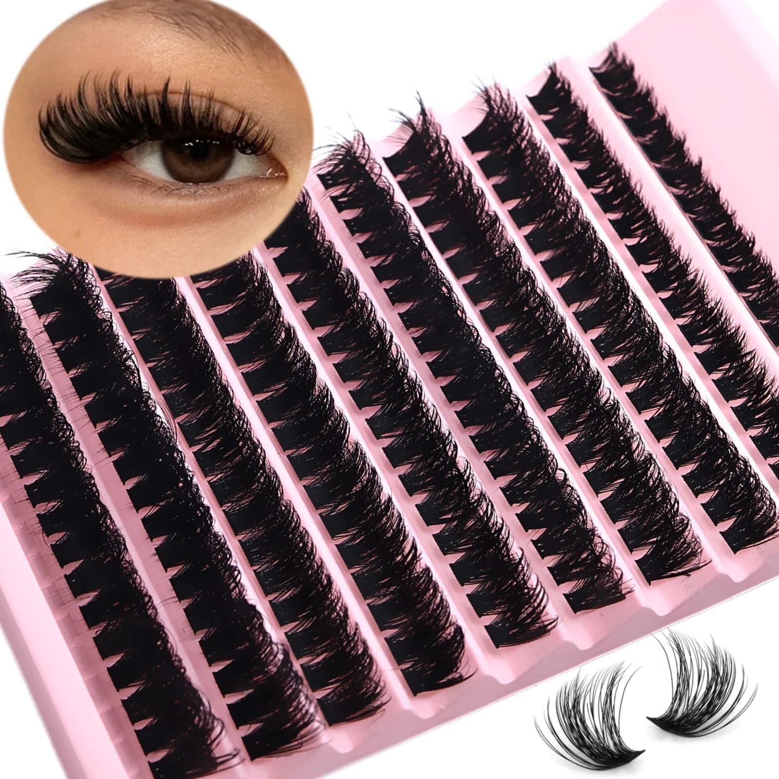 DIY Self‑Application Eyelash Extensions Natural Wispy Lash Clusters Fluffy Individual False Lashes for Daily Looks