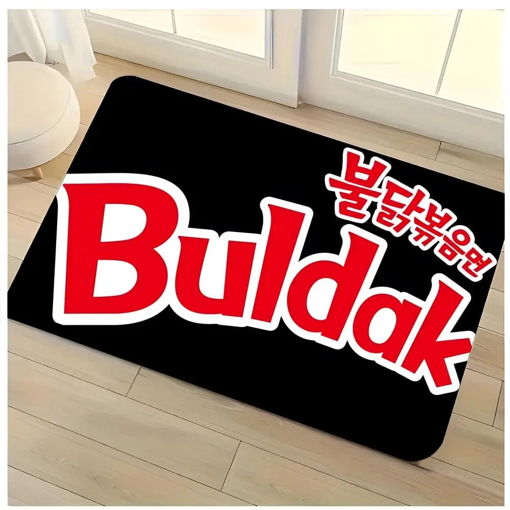 Flannel Absorbent Washable Mat, Interior Anti-slip Carpet, Motivo Ramen Piccante B-Buldak