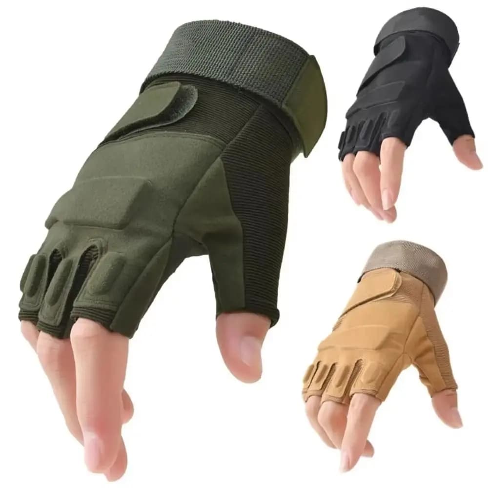 Wear-Resistant Motorcycle Gloves Anti-Slip Vintage Racing Gloves Goatskin Leather Fingerless Half Finger Gloves