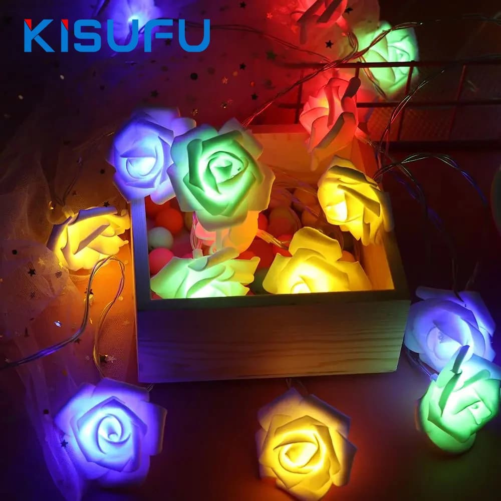 10M 6M 3M 1.5M Fiore di Rosa LED Luci Della Stringa USB/Scatola di Batteria di Alimentazione Rosso Rosa Caldo Blu FAI DA TE Vacanze Di Natale Fata luci della stringa