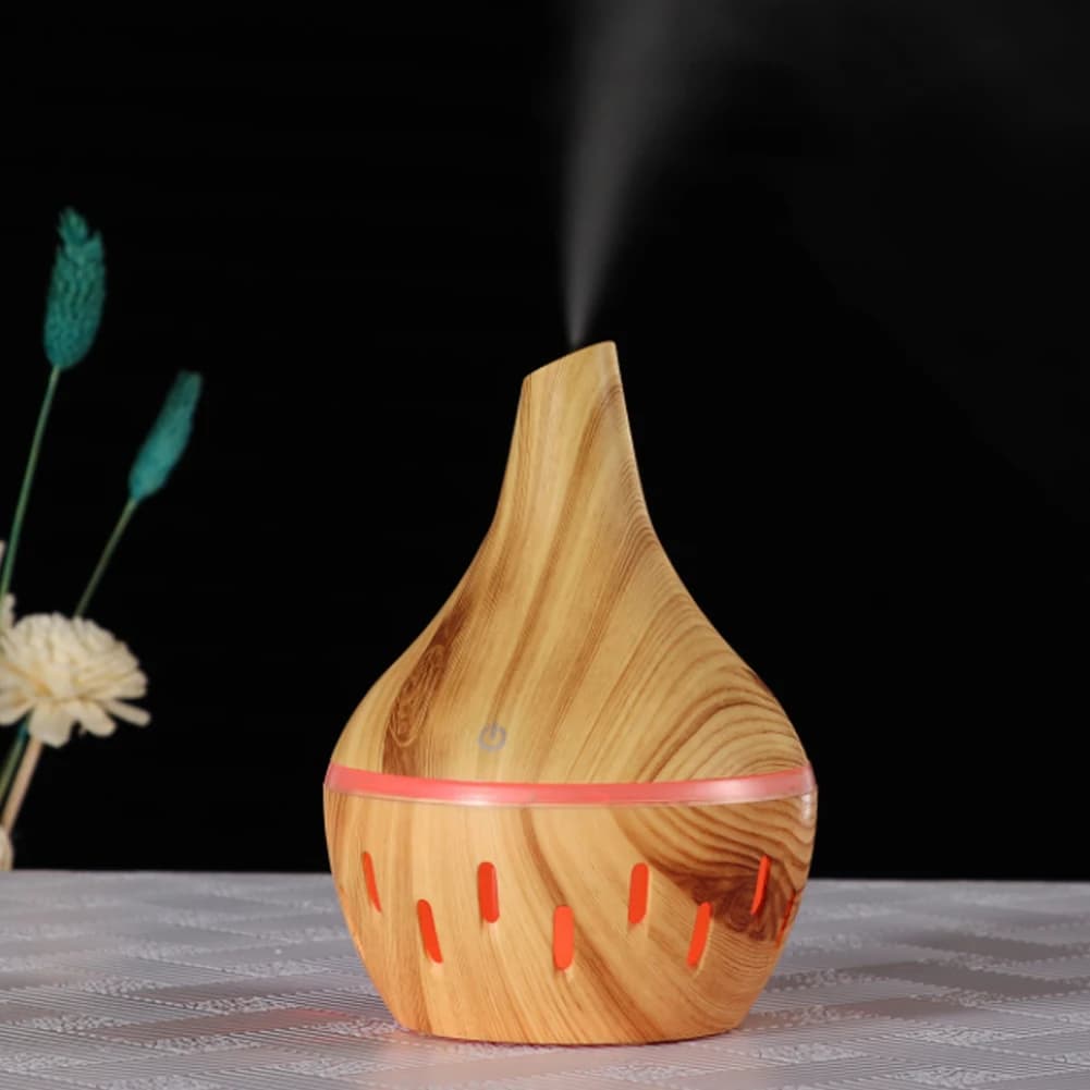 Diffusore di oli essenziali aromatici mini umidificatore USB da 300 ml con 7 luci a LED che cambiano per la camera da letto